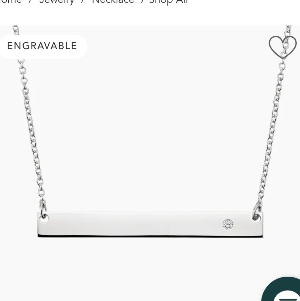 Brilliant Earth Engravable Horizontal Bar Diamond Pendant NWT